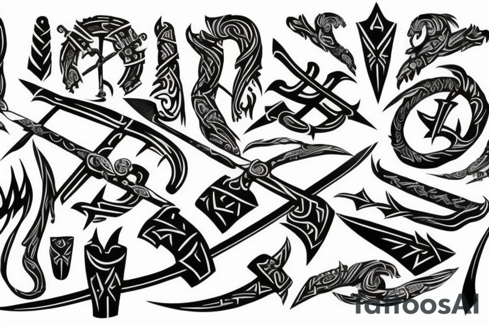 nordic rune sword tattoo idea