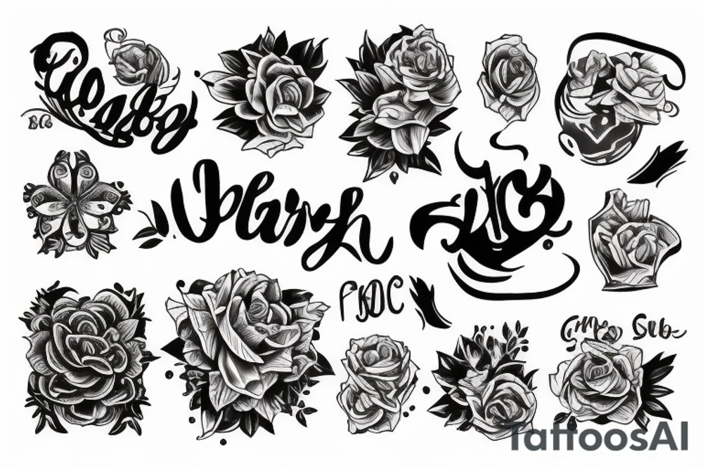 Blocked writing tattoo idea