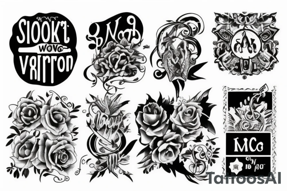Blocked writing tattoo idea