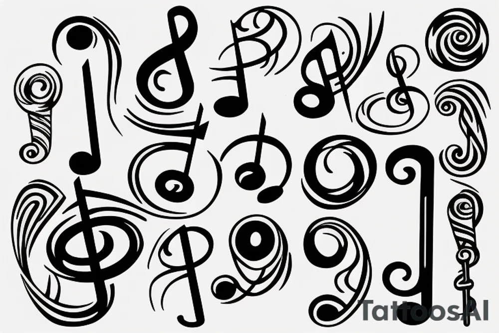 sol key music note tattoo idea