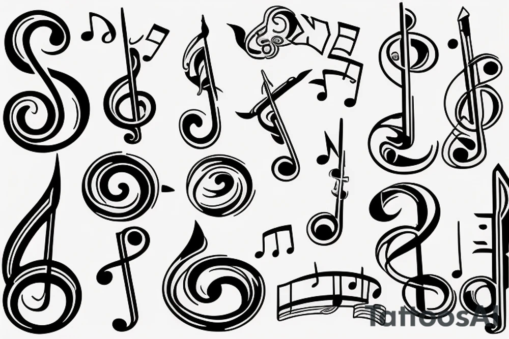 sol key music note tattoo idea
