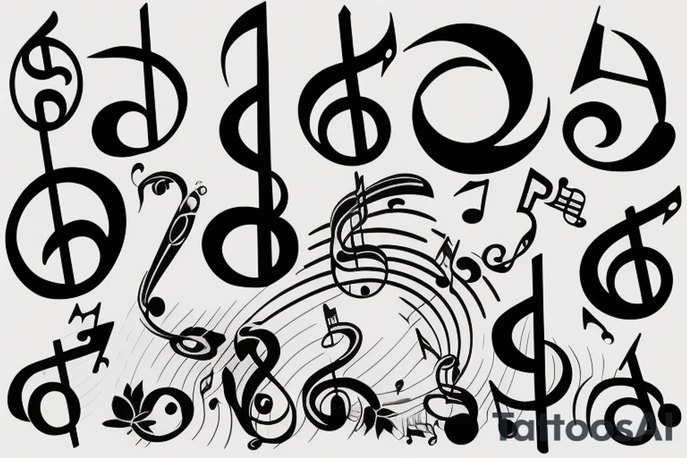 sol key music note tattoo idea