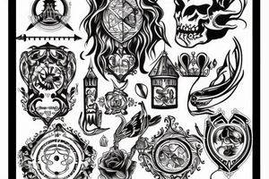 a black castle tower tattoo idea