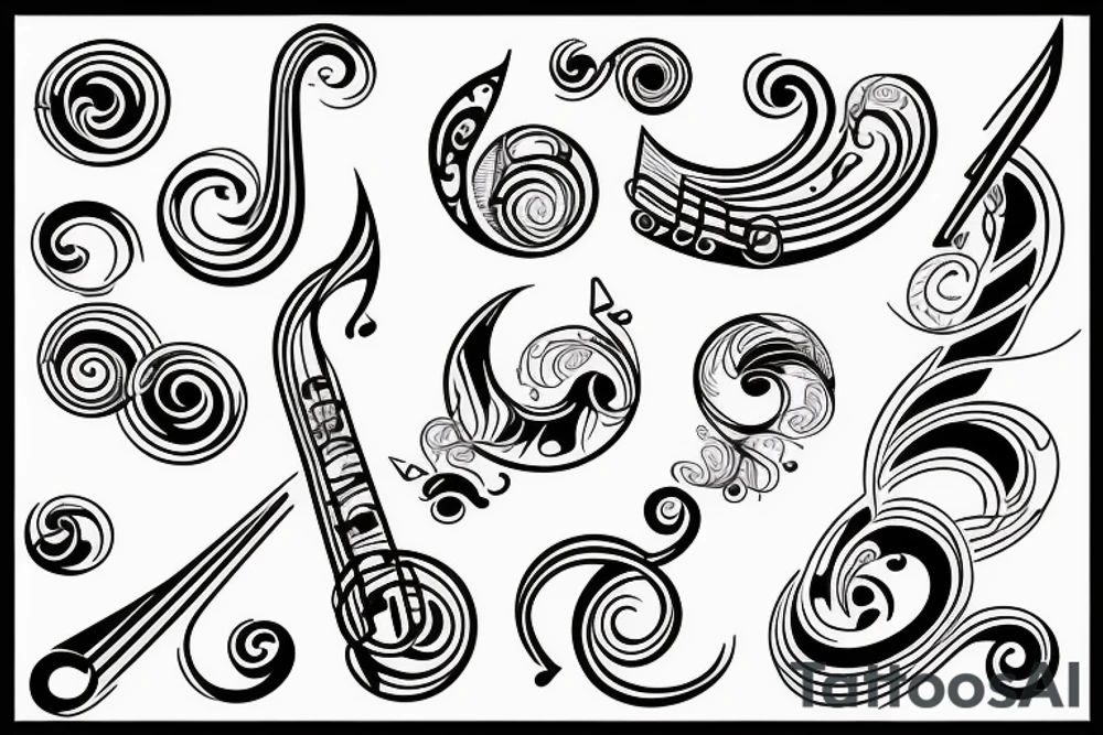sol key music note tattoo idea