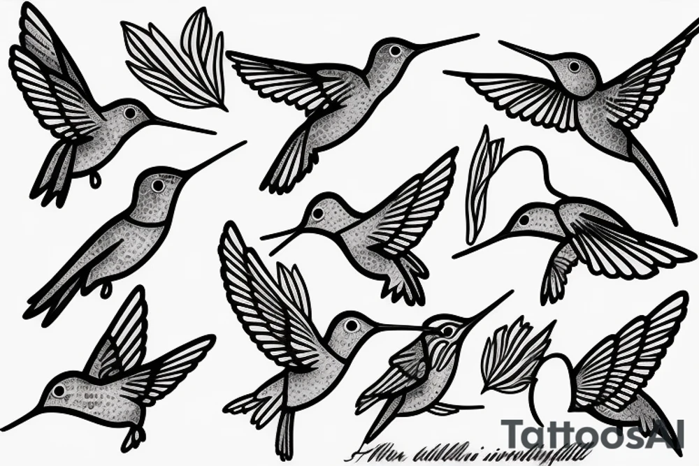 Three hummingbirds tattoo idea