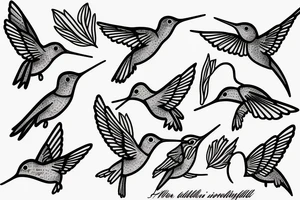 Three hummingbirds tattoo idea