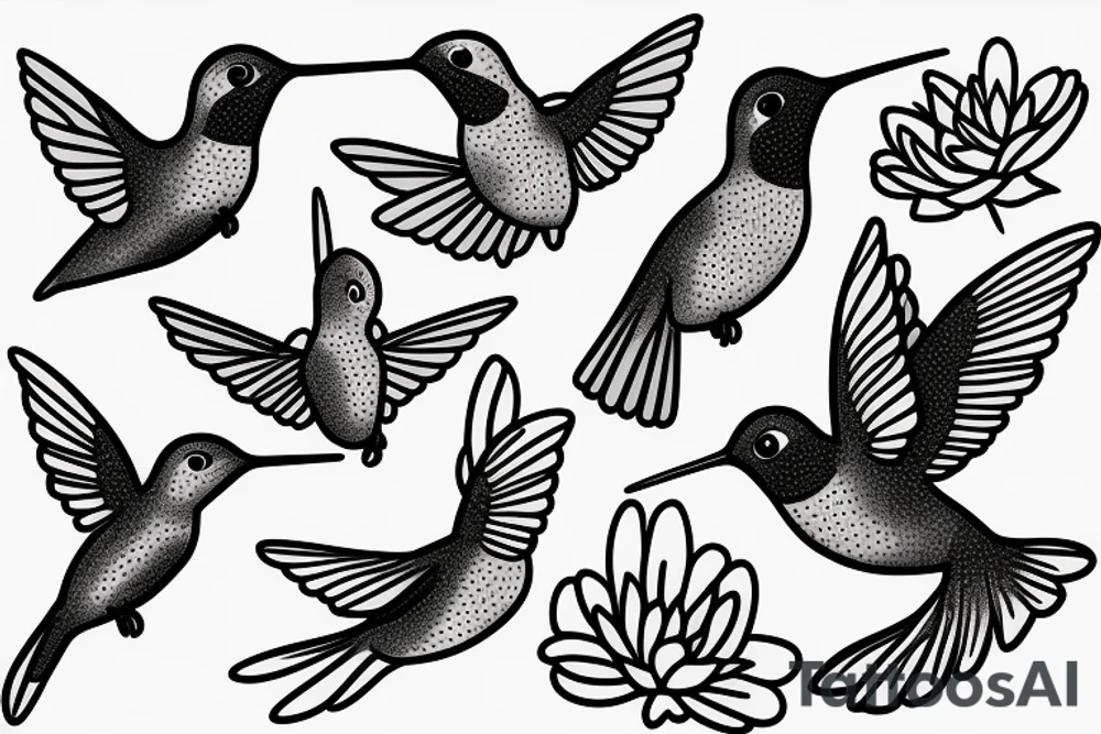 Three hummingbirds tattoo idea