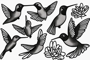 Three hummingbirds tattoo idea