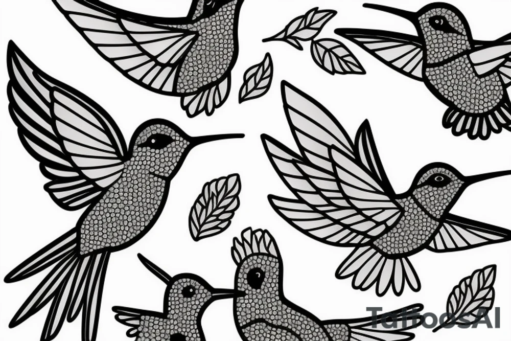 Three hummingbirds tattoo idea