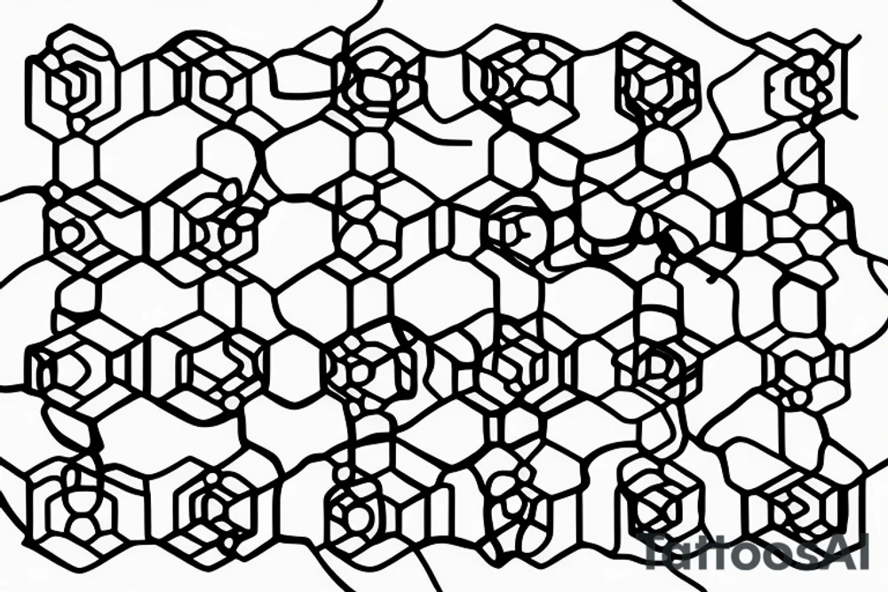 Wavy line made of small hexagons tattoo idea