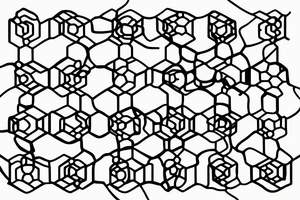 Wavy line made of small hexagons tattoo idea