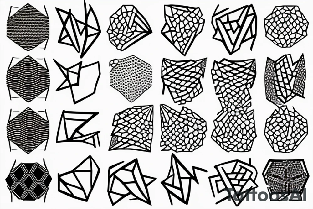 Wavy line made of small hexagons tattoo idea