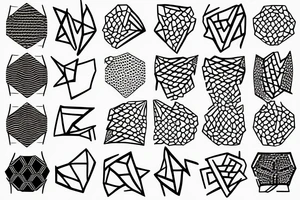 Wavy line made of small hexagons tattoo idea