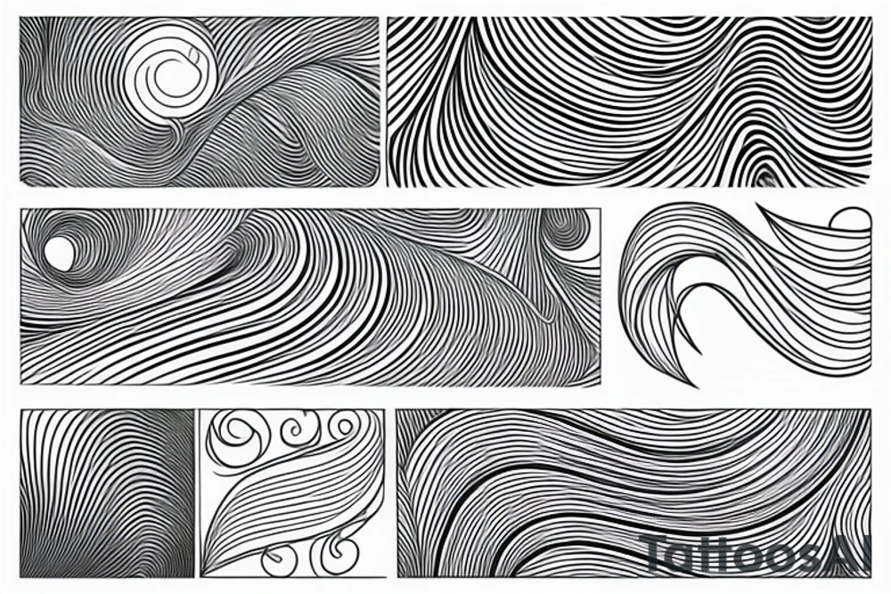 Linear wave tattoo idea