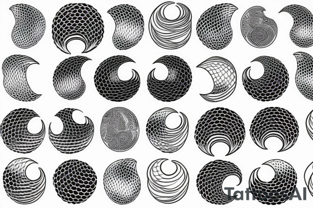 Honeycomb wave tattoo idea