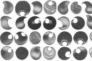 Honeycomb wave tattoo idea