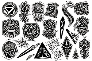 Dice dagger tattoo idea
