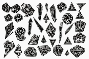 Dice dagger tattoo idea