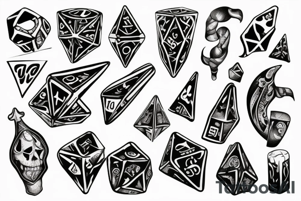Dice dagger tattoo idea