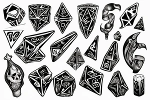 Dice dagger tattoo idea