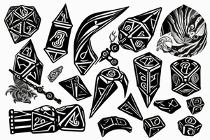 Dice dagger tattoo idea