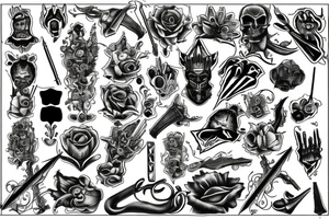 Dice dagger tattoo idea