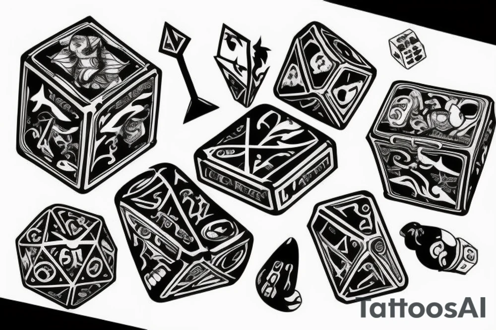 Dice dagger tattoo idea