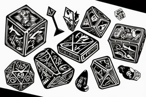 Dice dagger tattoo idea