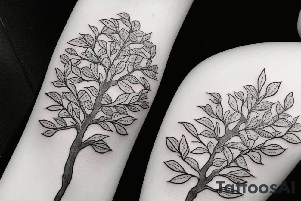 clementine tree with blossoms tattoo idea