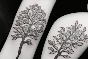 clementine tree with blossoms tattoo idea