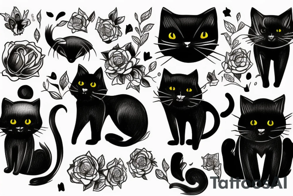 a black cat tattoo idea