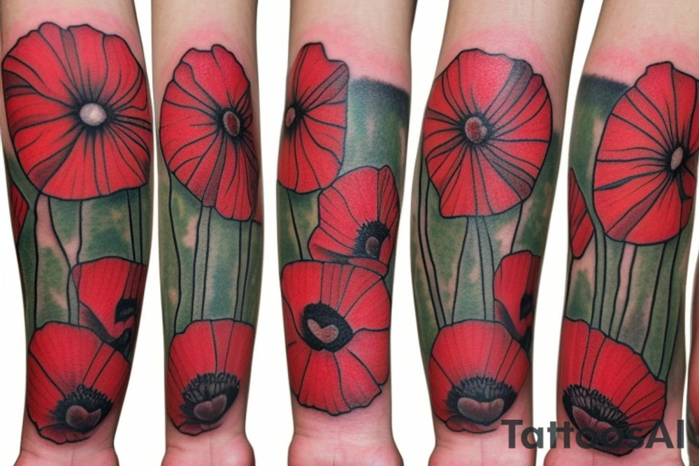 Small red poppy tattoo idea