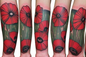 Small red poppy tattoo idea