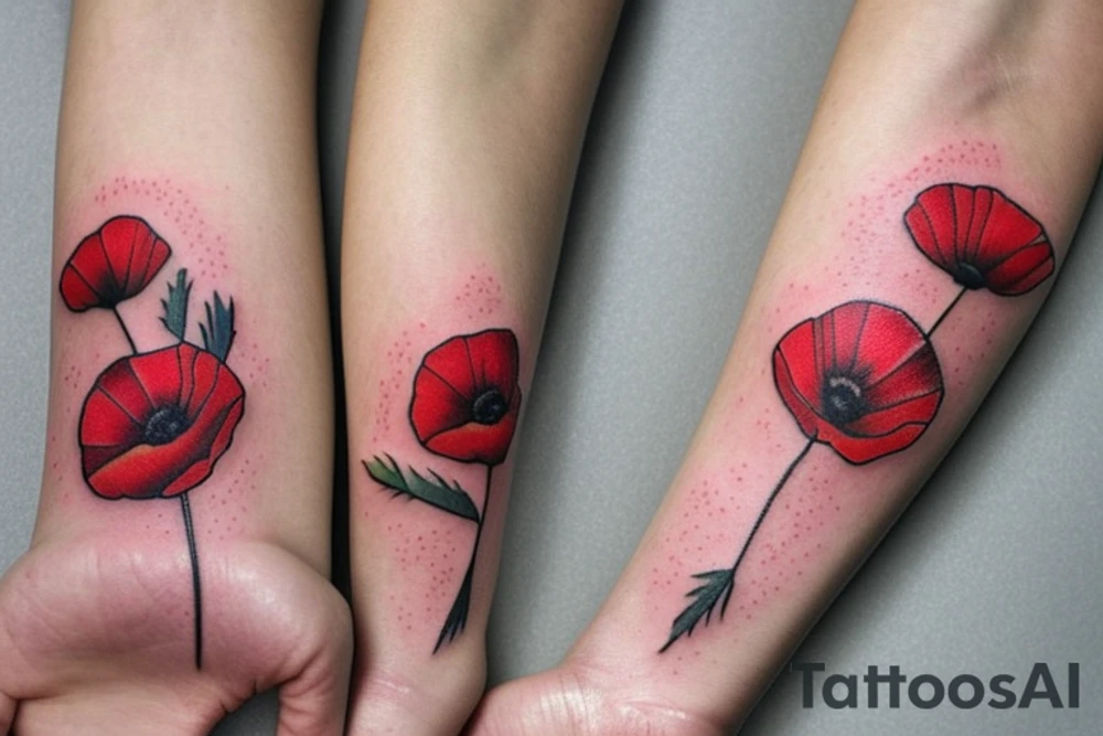 Small red poppy tattoo idea