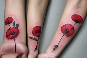 Small red poppy tattoo idea