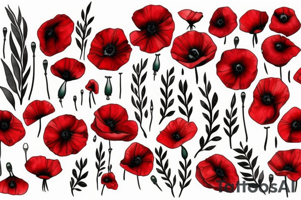 Small red poppy tattoo idea