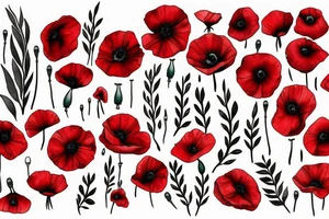 Small red poppy tattoo idea