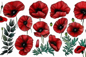 Small red poppy tattoo idea