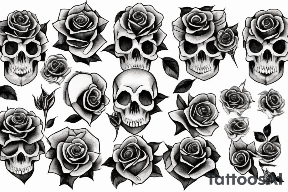 Rose with a skull tattoo idea