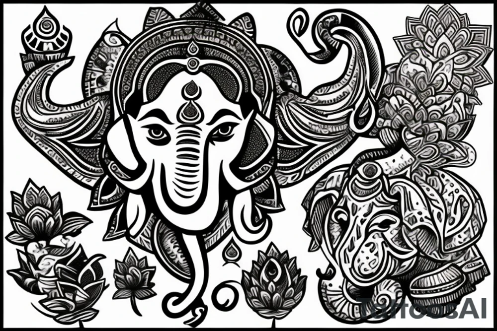 Lord Ganesha the Savior tattoo idea