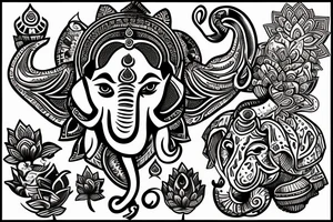 Lord Ganesha the Savior tattoo idea