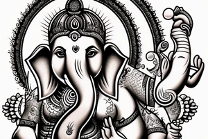 Lord Ganesha the Savior tattoo idea