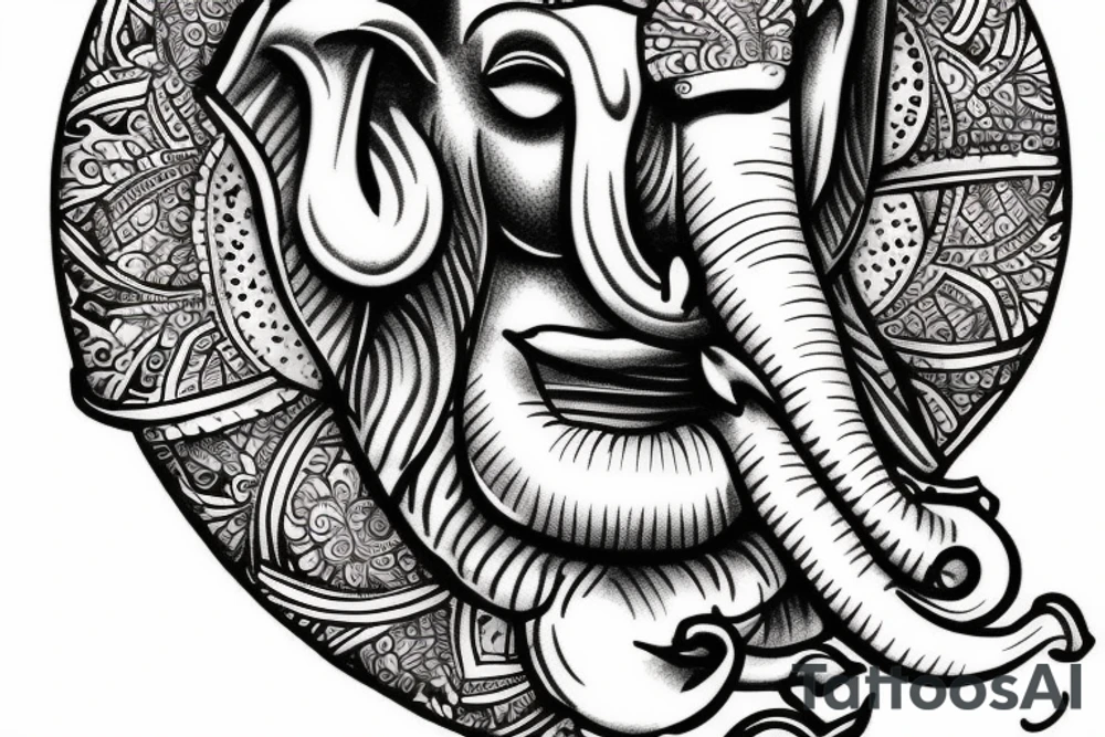 Lord Ganesha the Savior tattoo idea