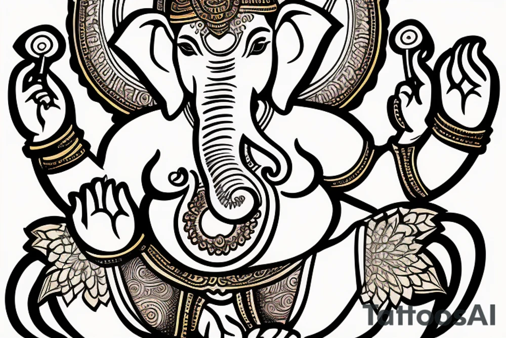 Lord Ganesha the Savior tattoo idea