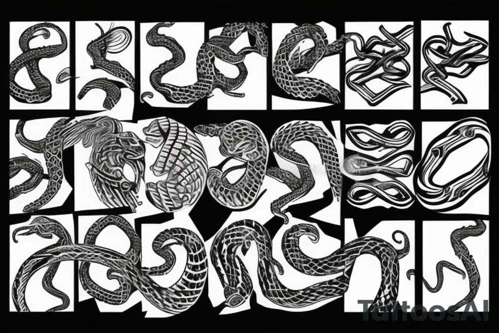 Skeletal snake tattoo idea