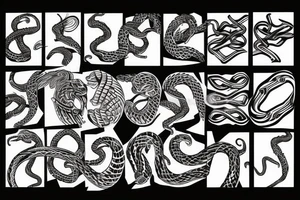 Skeletal snake tattoo idea