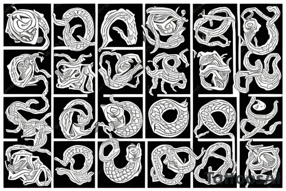 Skeletal snake tattoo idea