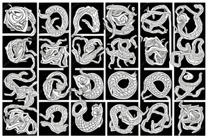 Skeletal snake tattoo idea