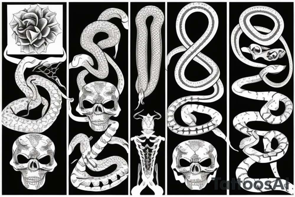 Skeletal snake tattoo idea
