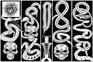 Skeletal snake tattoo idea